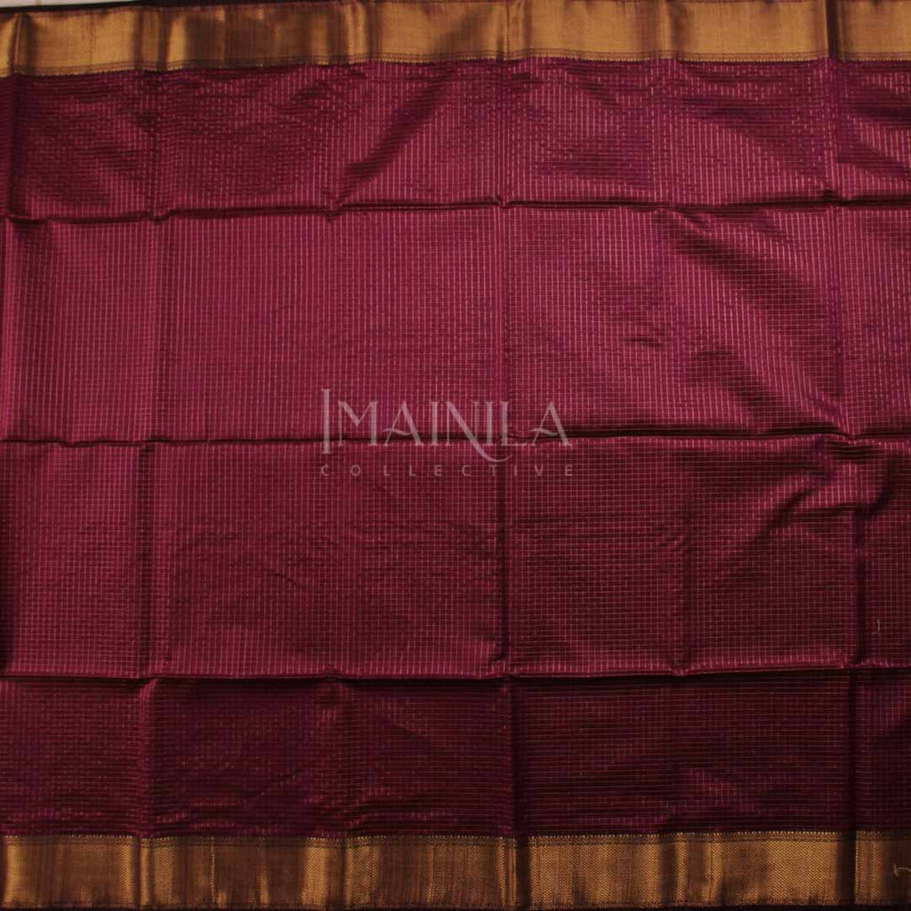 Dark Purple Maheshwari Silk Saree