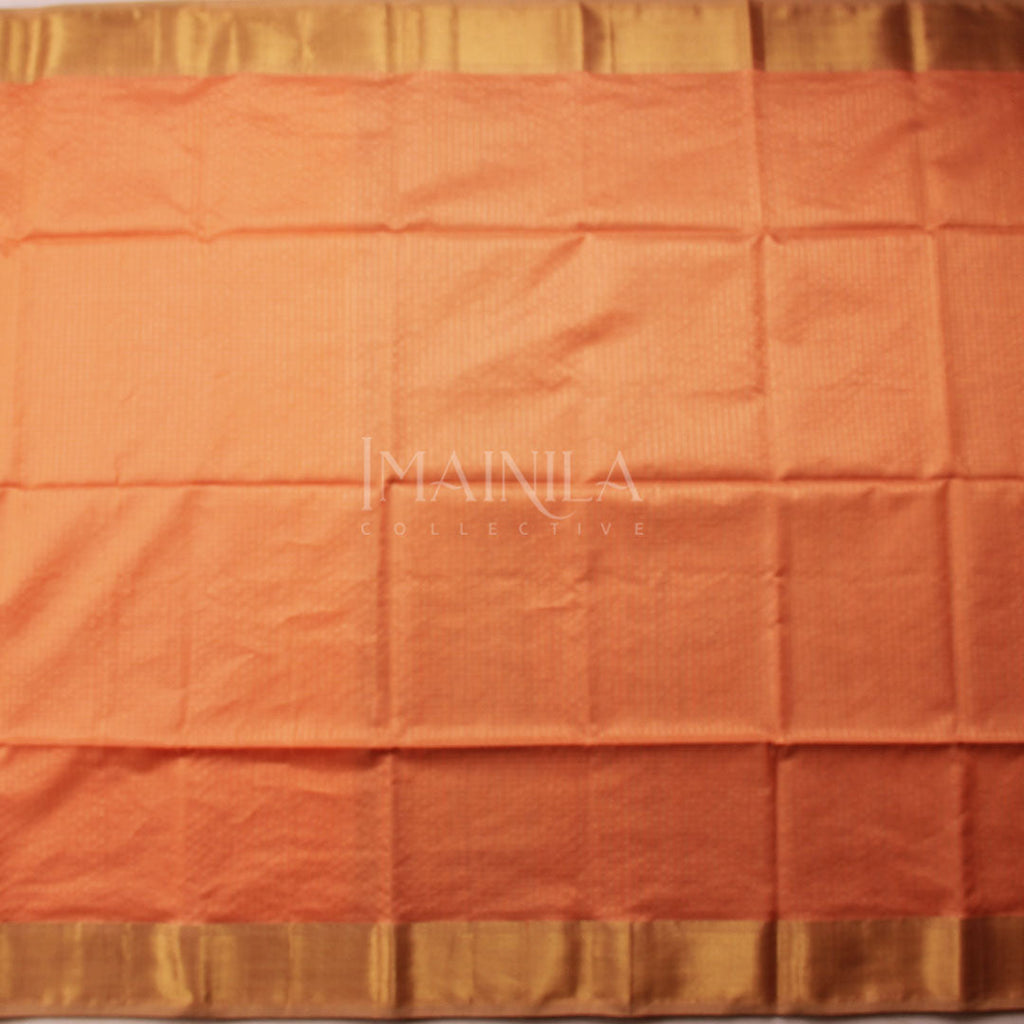 Light Orange Maheshwari Silk Saree