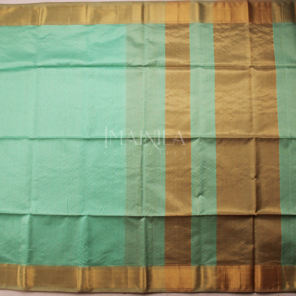 Sea Green Maheshwari Silk Saree