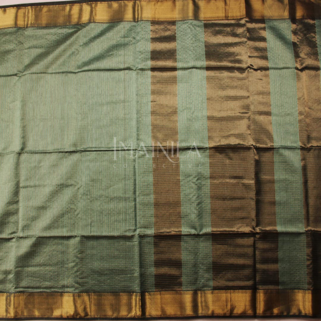 Mauve Green Maheshwari Silk Saree