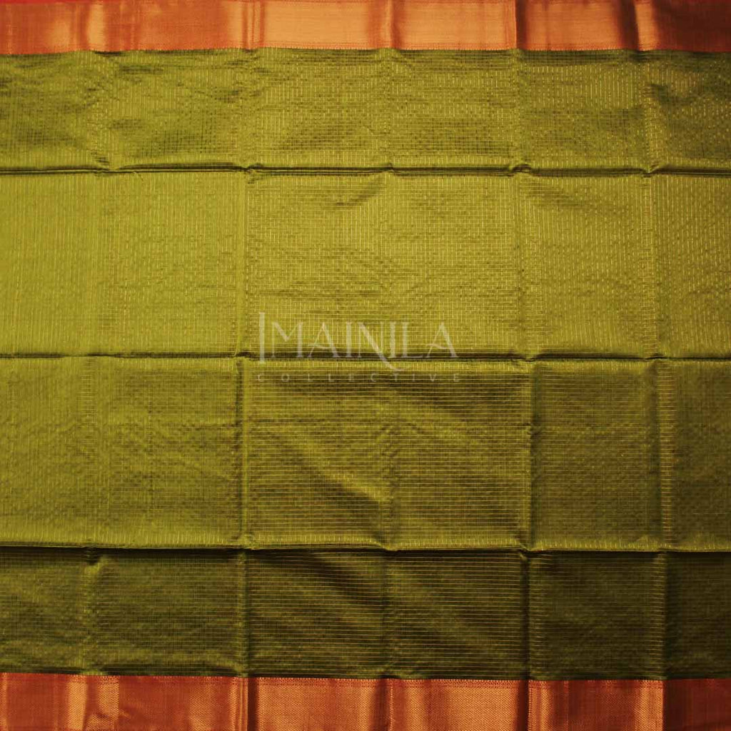 Yellow Green Maheshwari Silk Saree