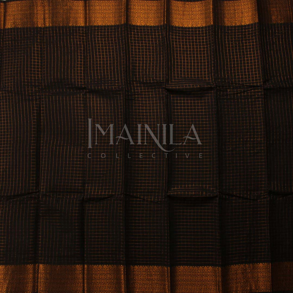 Black Handwoven Sungudi Saree