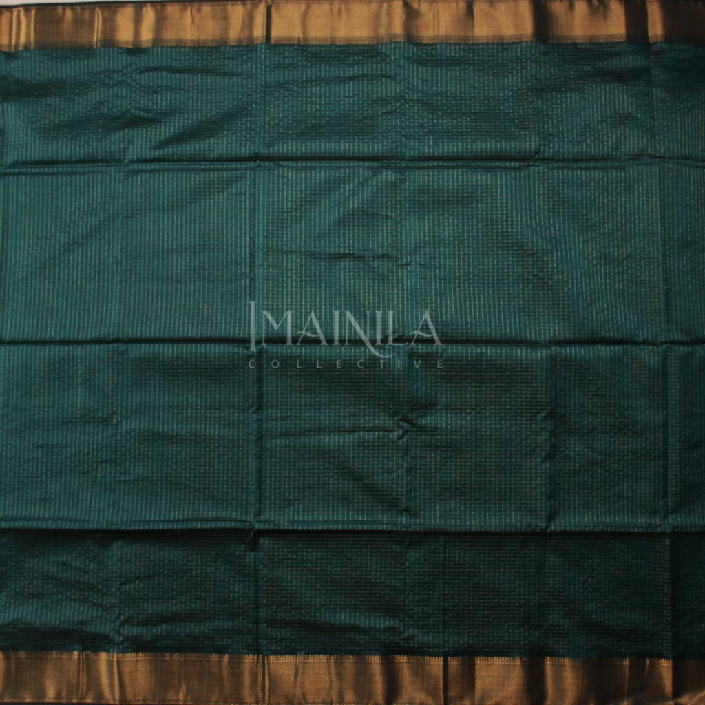 Teal Green Maheshwari Silk Saree