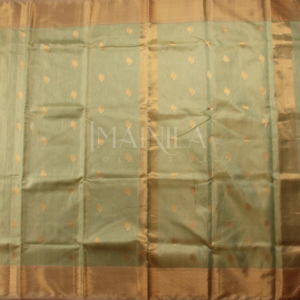 Pista Green Handloom Maheshwari Tissue Silk Saree