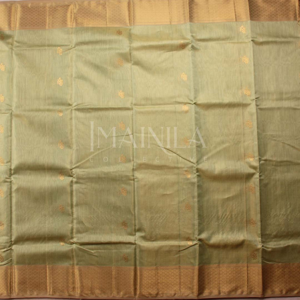 Pista Green Handloom Maheshwari Tissue Silk Saree