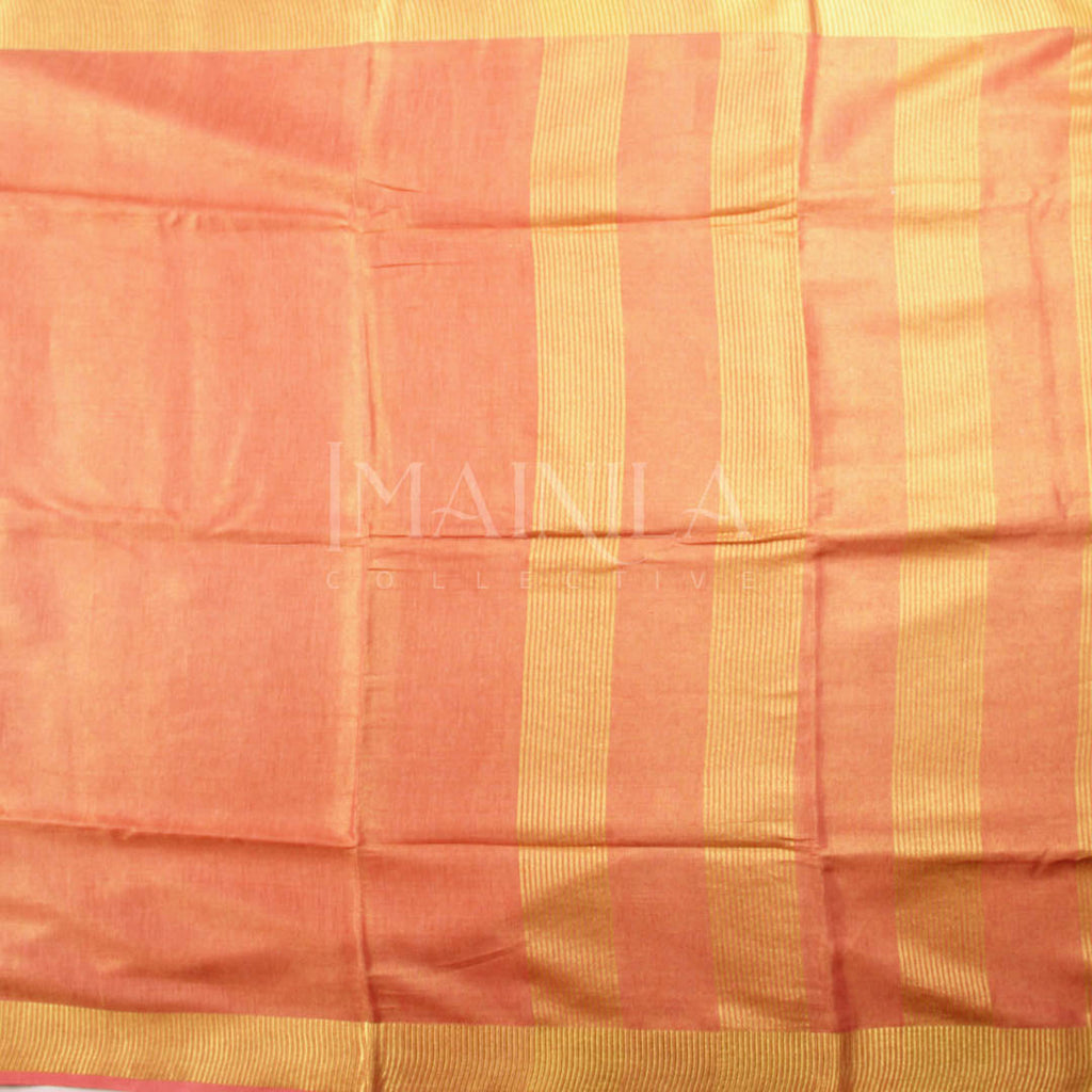 Mauve Peach linen tissue saree