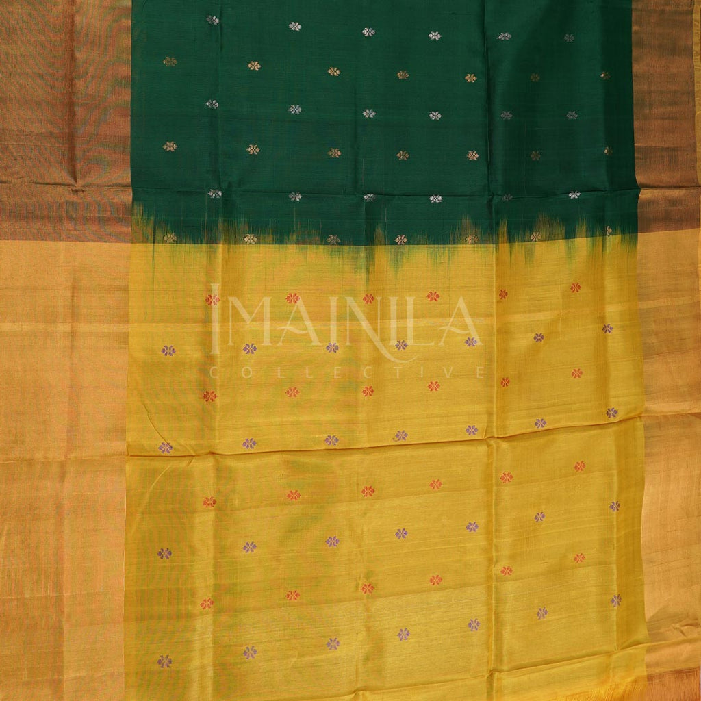 Dark Green Uppada Soft Silk Saree