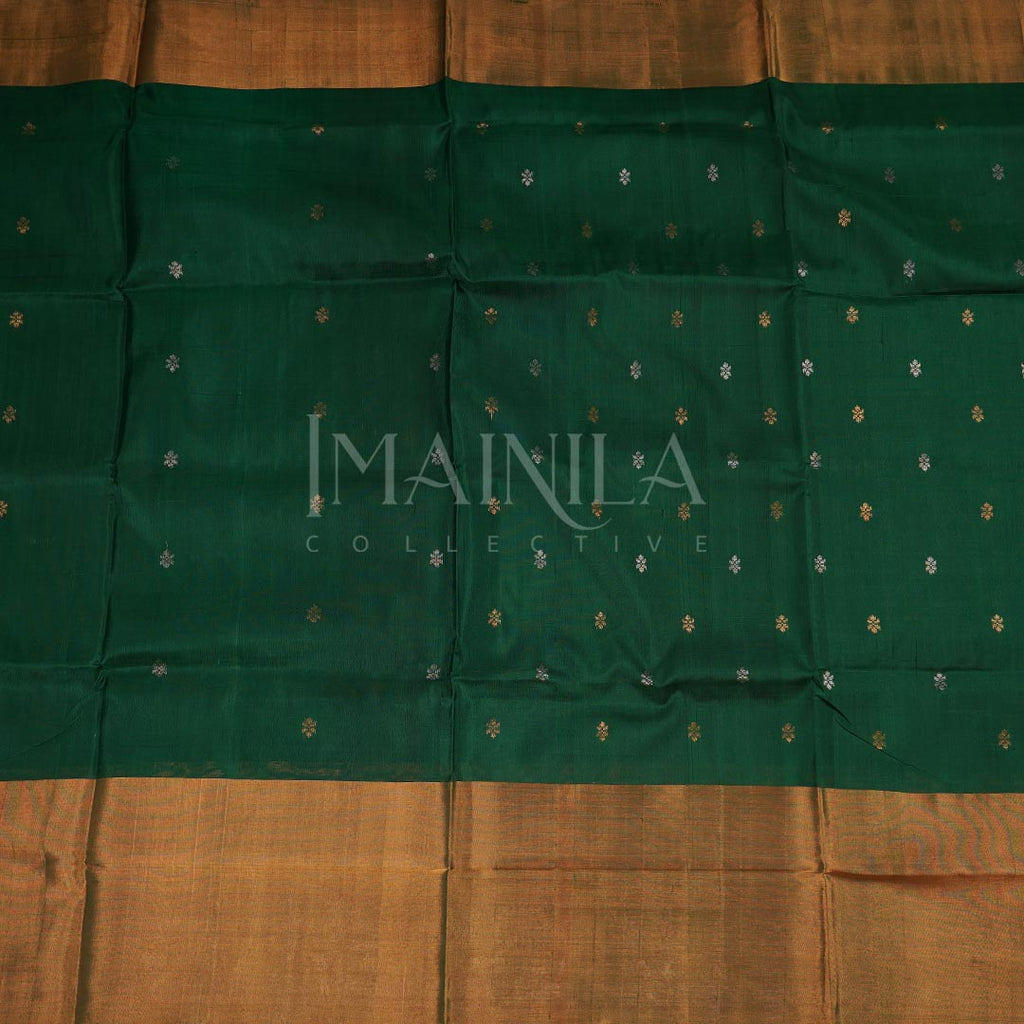 Dark Green Uppada Soft Silk Saree