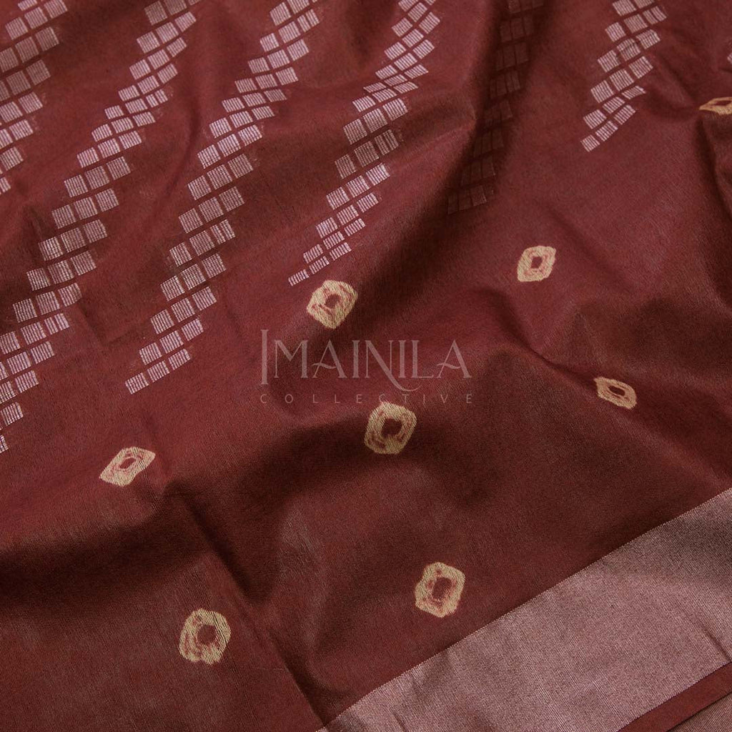 Brown Linen Silk Saree