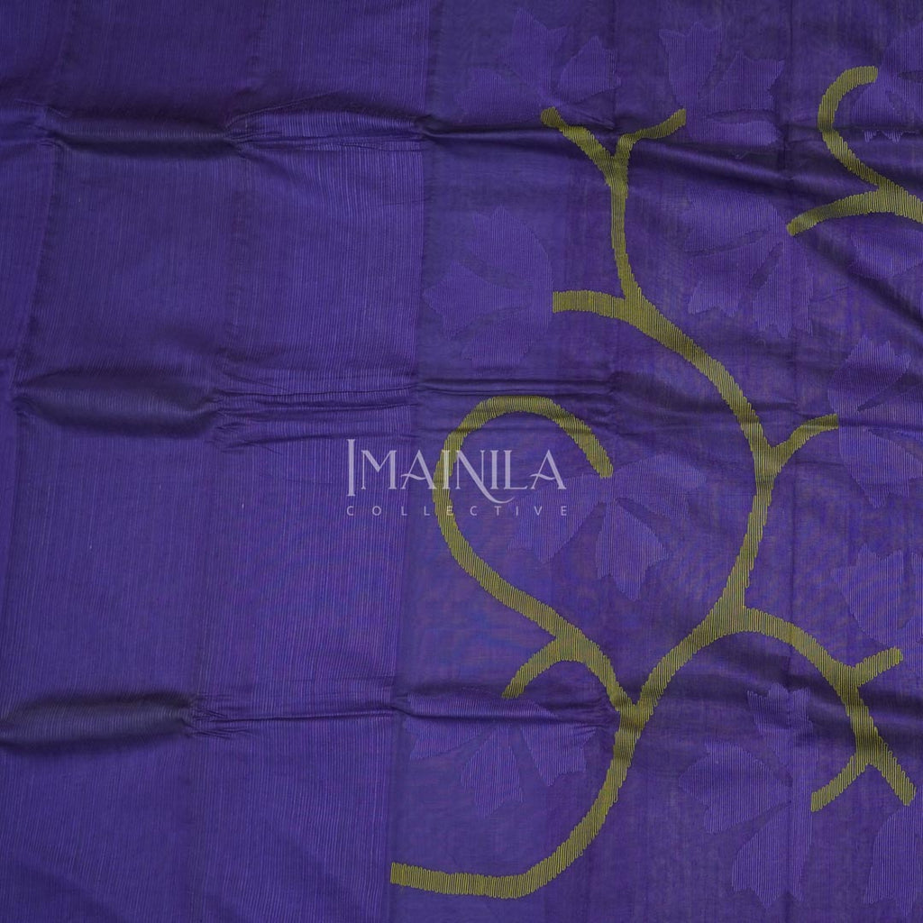 Lavender silk cotton jamdani saree