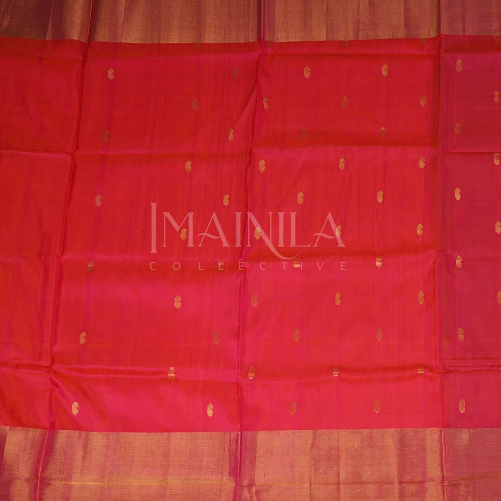 Dual tone Pink handwoven uppada soft silk saree.