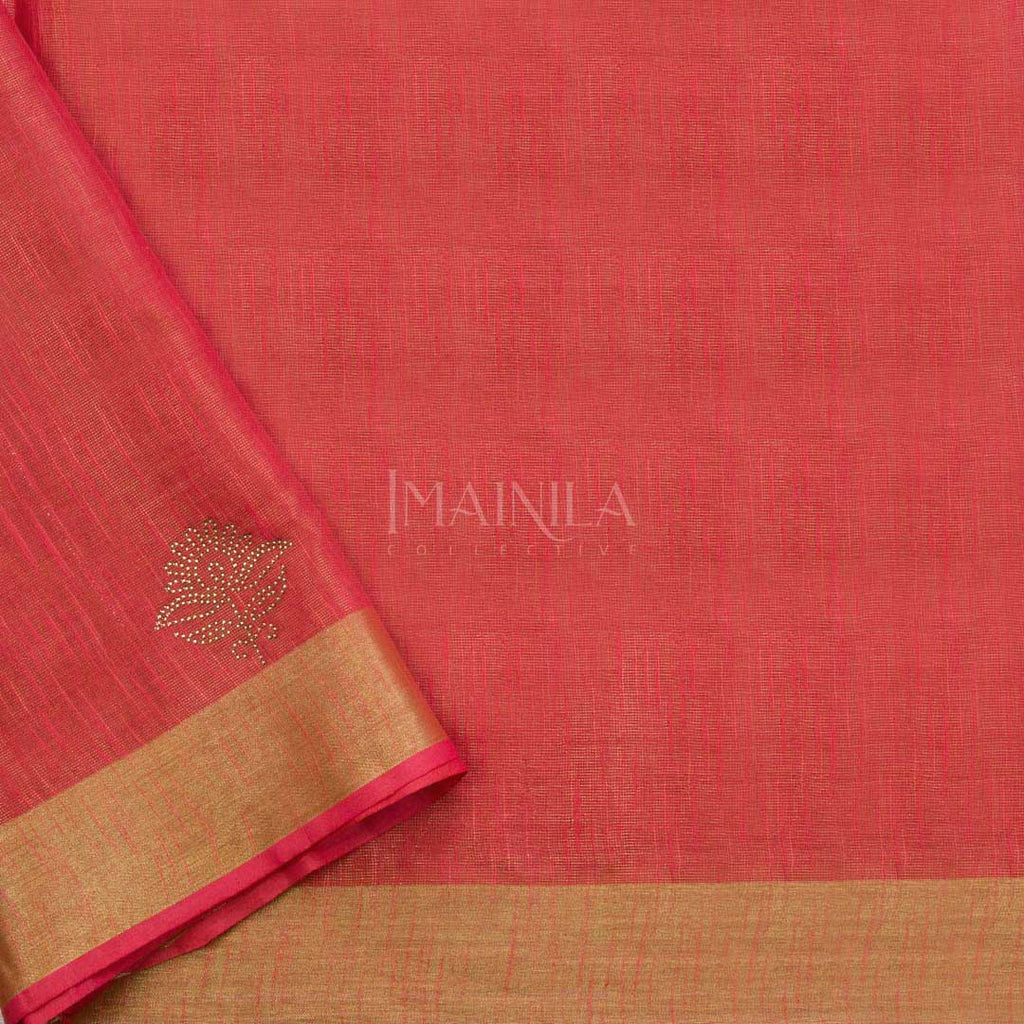 Dual tone Orange Linen Silk saree