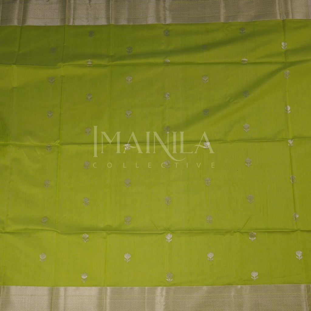 Mehandi Green handloom Maheshwari Silk Saree