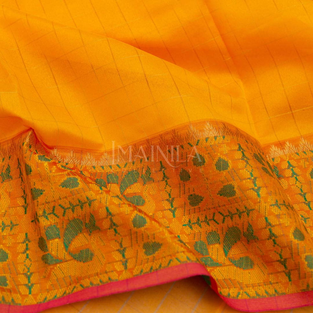 Dark Yellow Silk Cotton Saree