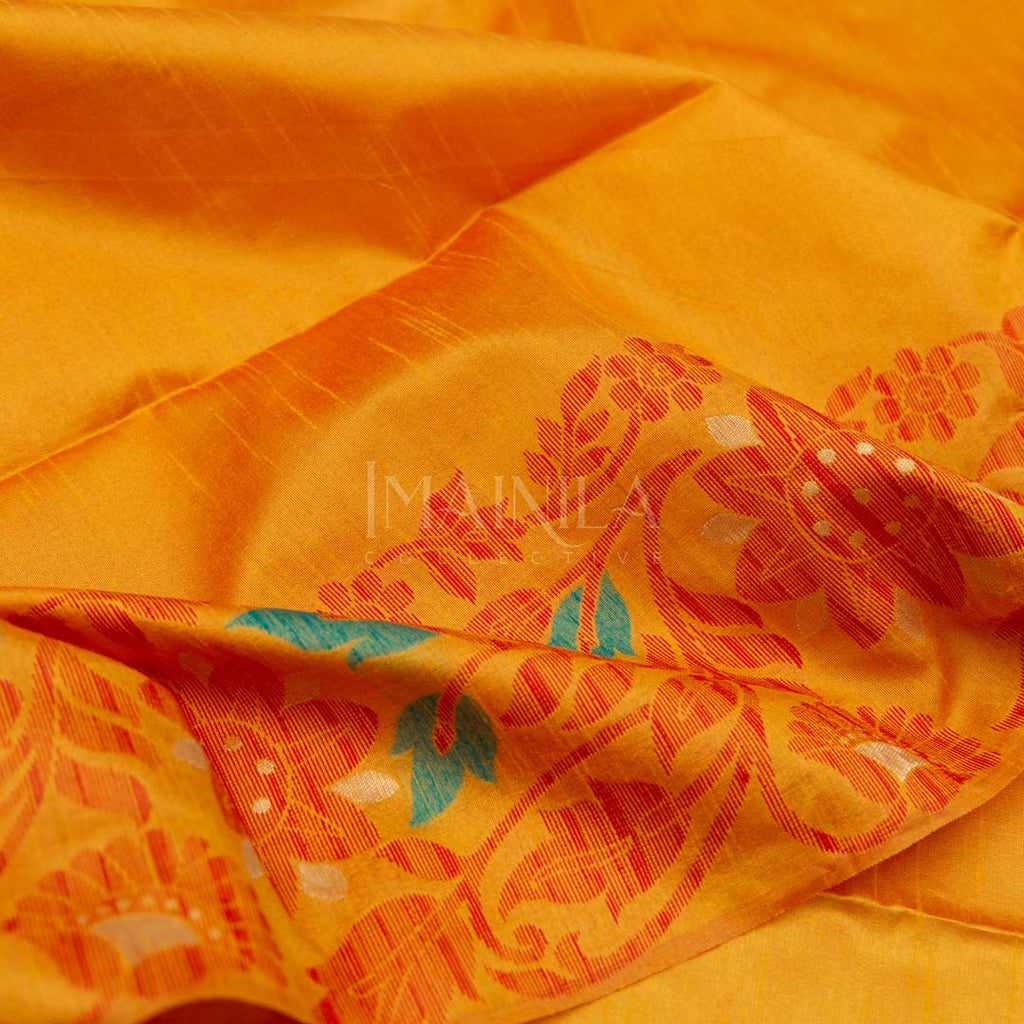 Dark Yellow Silk Cotton Saree