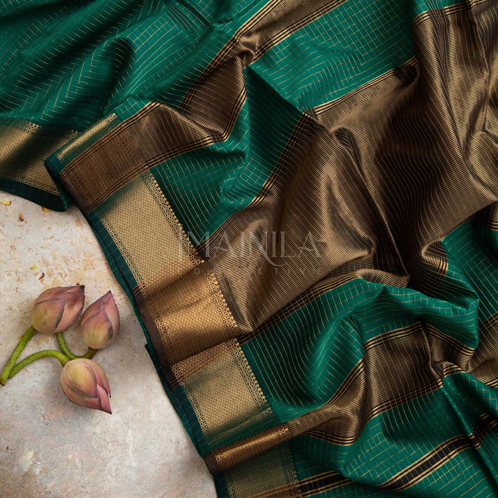 Green Maheshwari Silk Saree