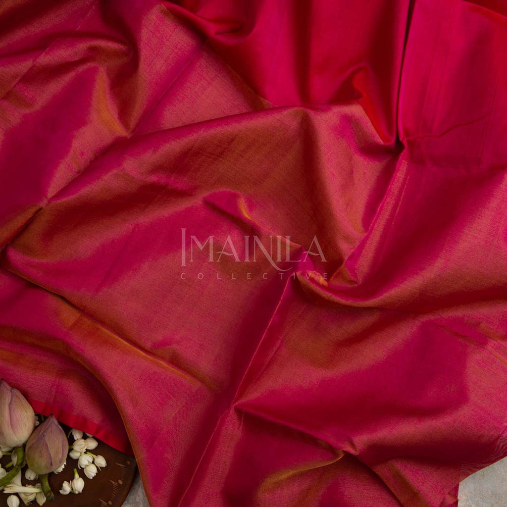 Dual Tone Dark Pink uppada Soft Silk Saree