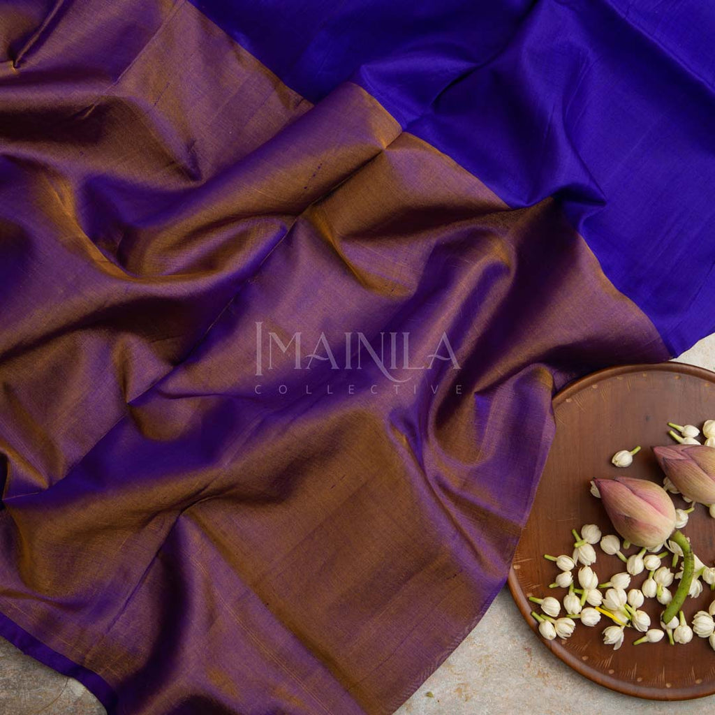 Dual Tone Blue Uppada Soft Silk Saree