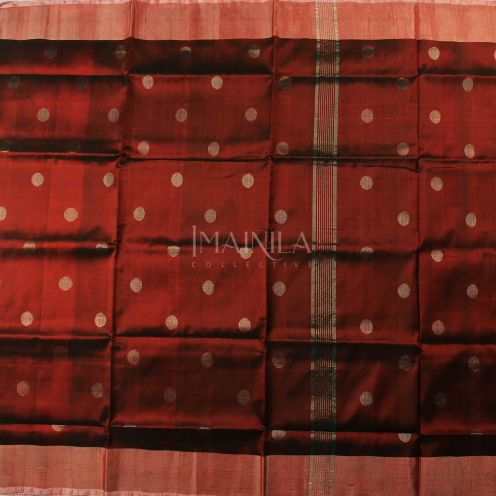 Dual tone Maroon Uppada Soft Silk Saree