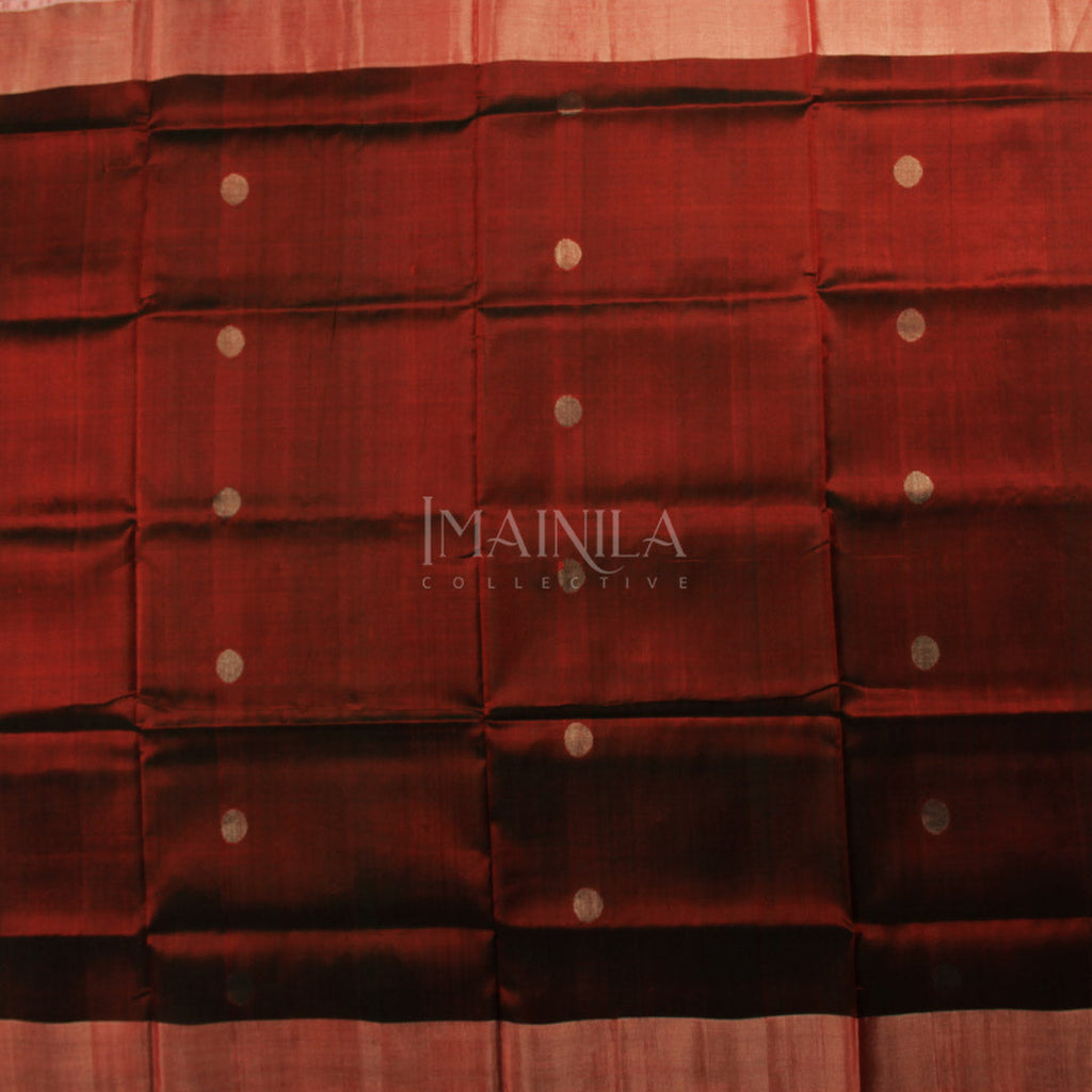 Dual tone Maroon Uppada Soft Silk Saree