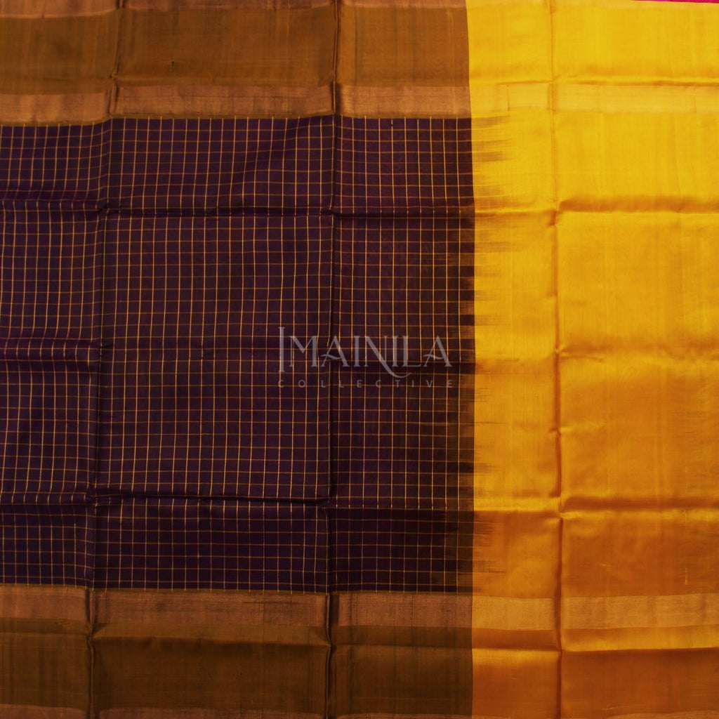 Purple and Yellow Uppada Soft Silk Saree