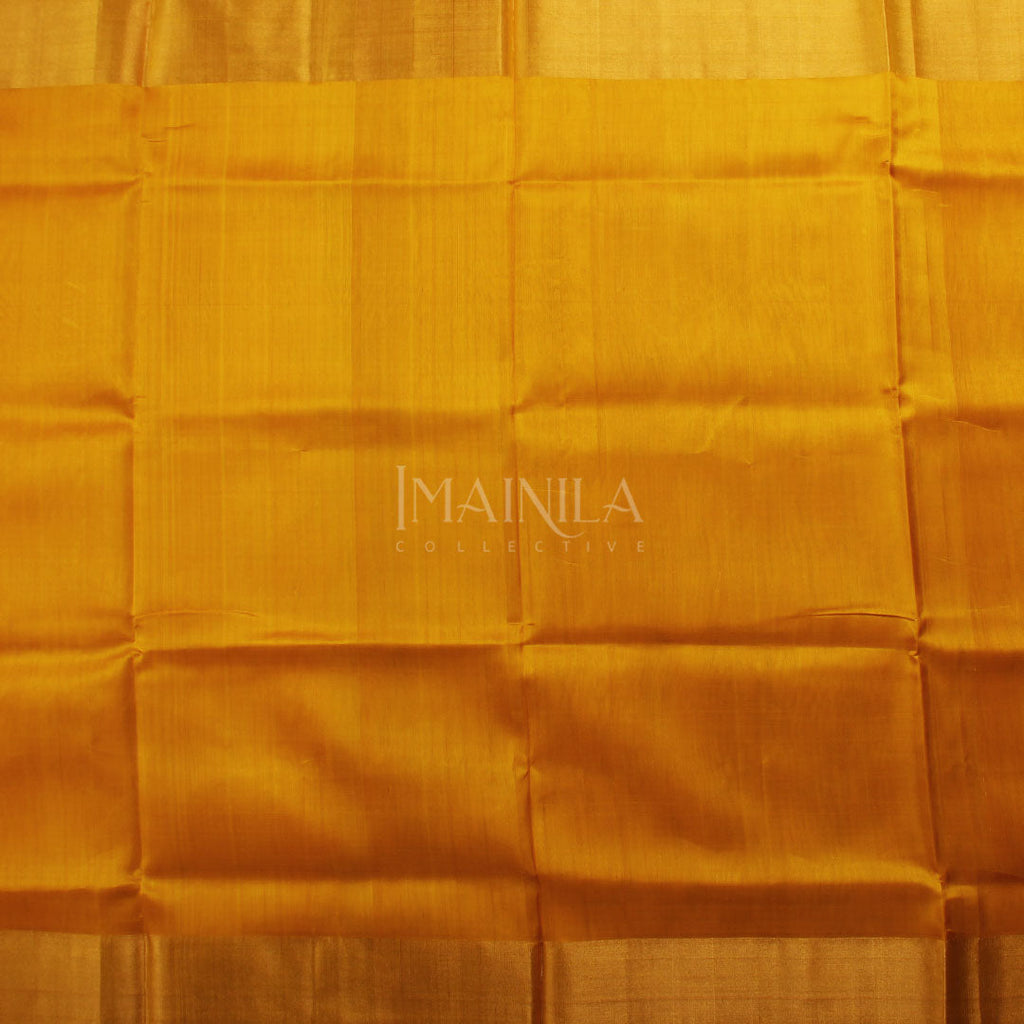 Yellow handwoven uppada soft silk saree