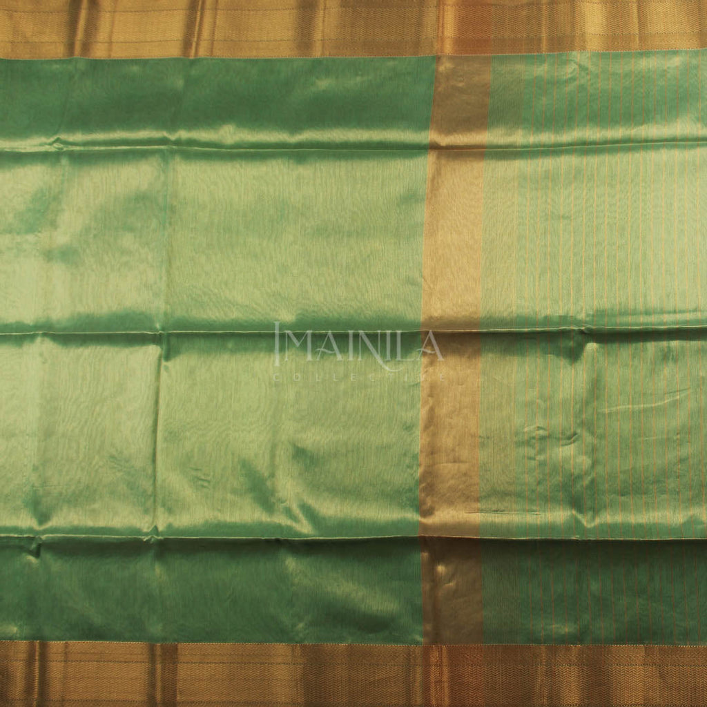 Light Green handloom Tissue Maheshwari Silk Saree