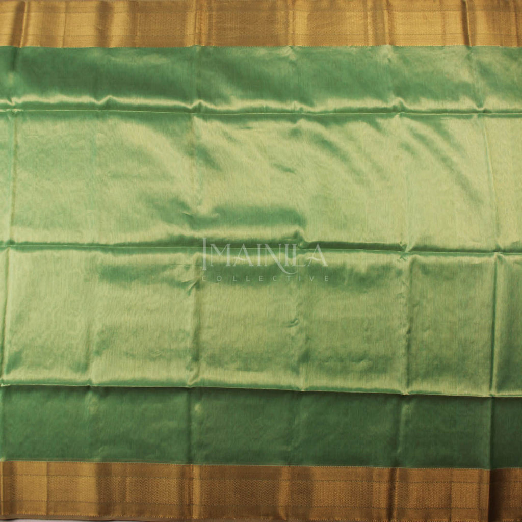 Light Green handloom Tissue Maheshwari Silk Saree