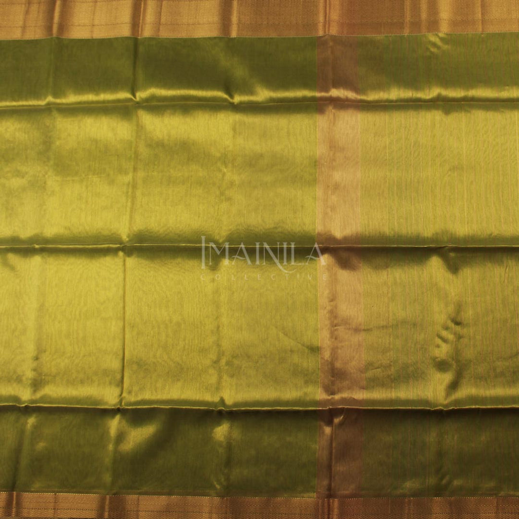 Light Green handloom Tissue Maheshwari Silk Saree