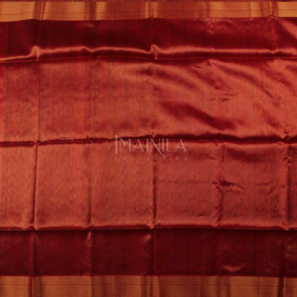 Dark Pink handloom Tissue Maheshwari Silk Saree