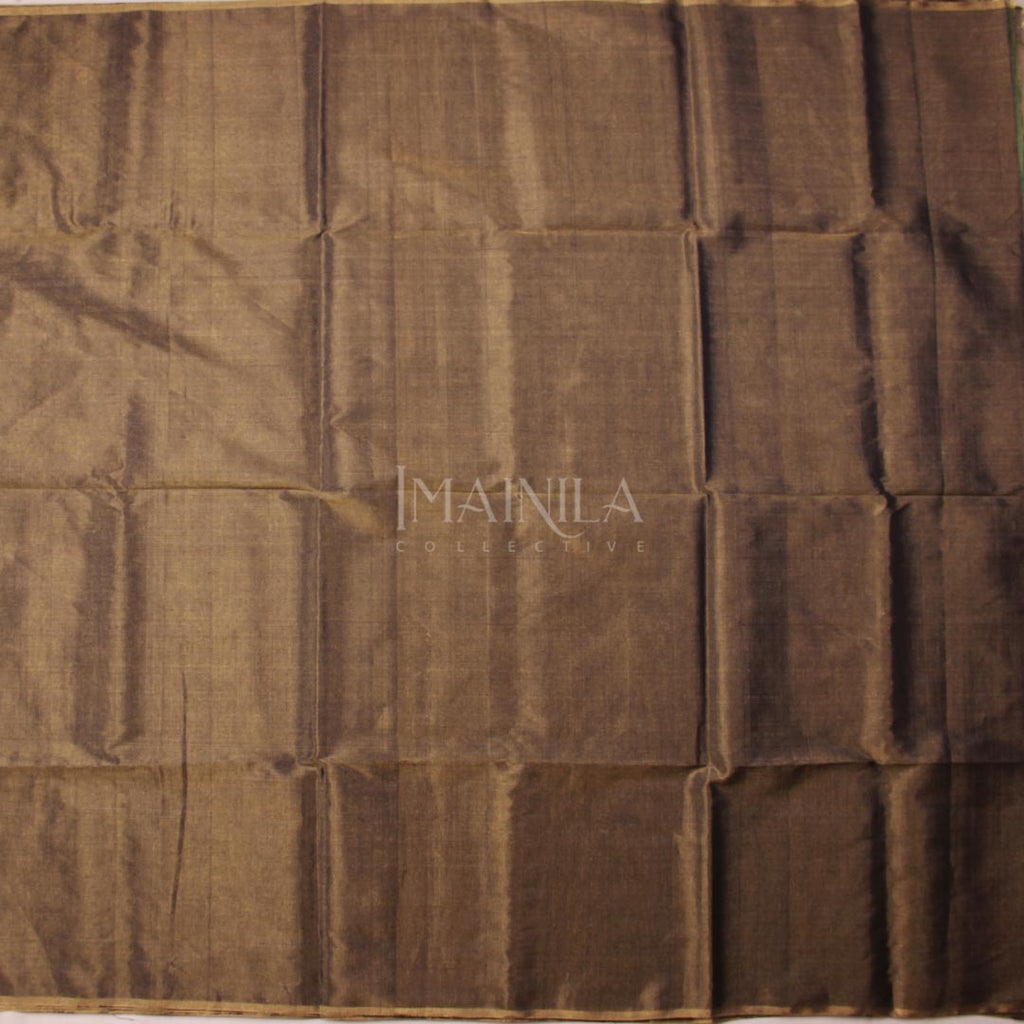 Grey handloom Tissue Maheshwari Silk Saree