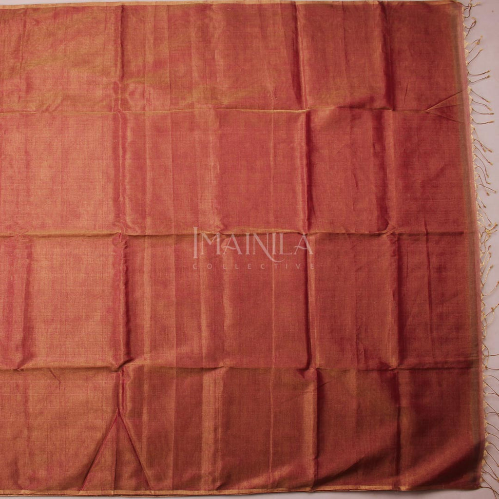 Pastel Pink handloom Tissue Maheshwari Silk Saree